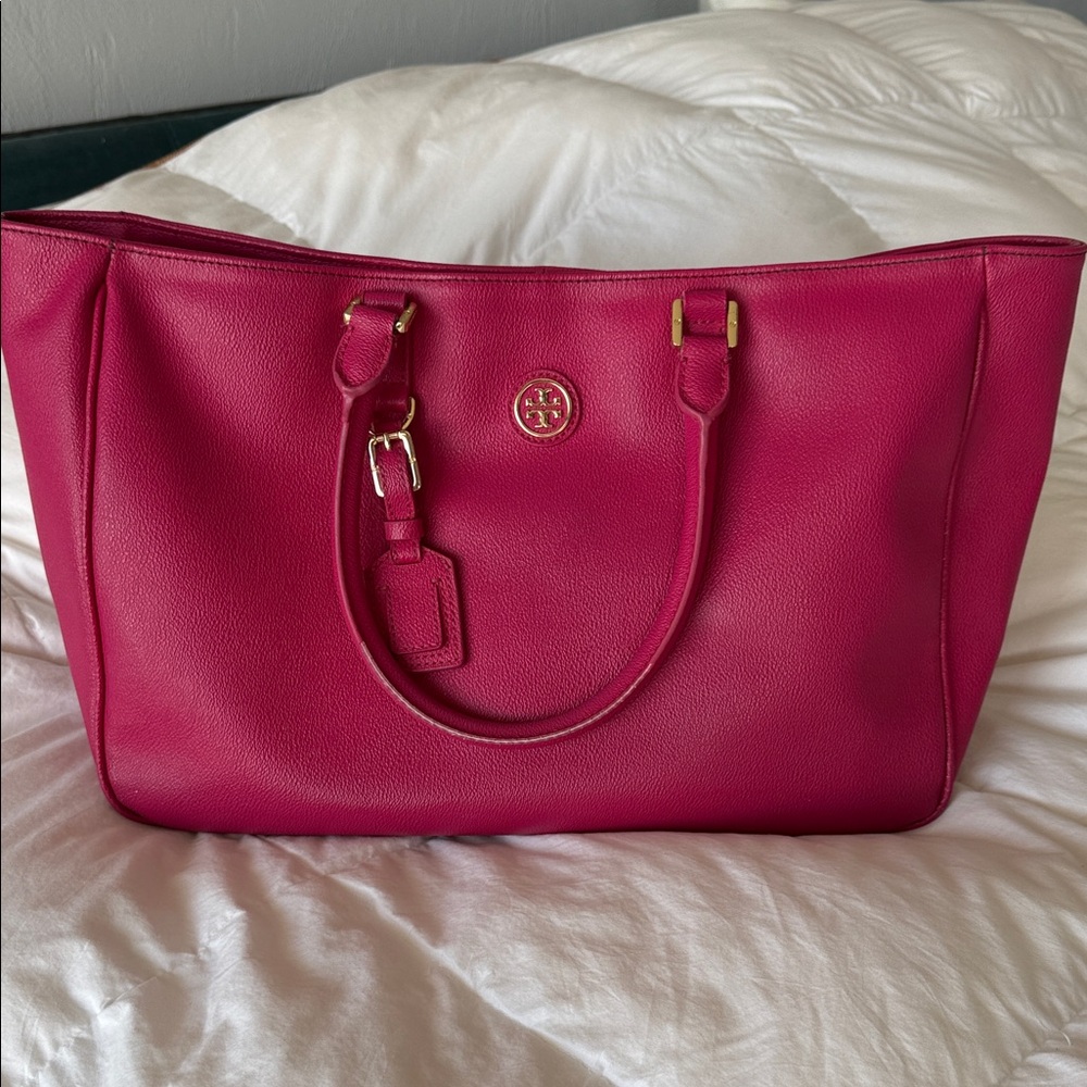 Tory Burch Fuchsia Leather Tote